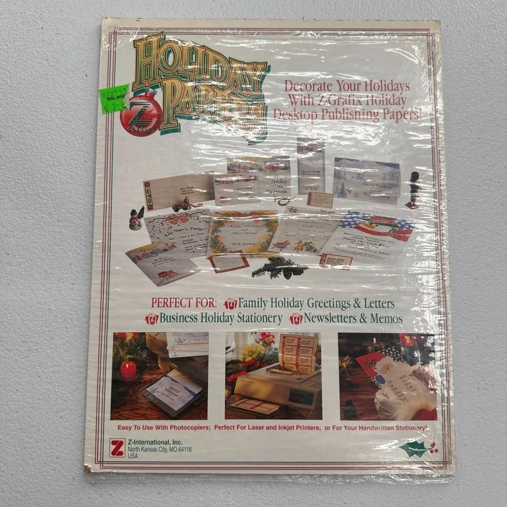 Vintage Holiday Specialty Letterhead Papers Laser Inkjet Printer Retro Christmas
